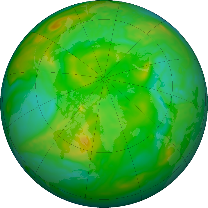 Arctic ozone map for 27 June 2021